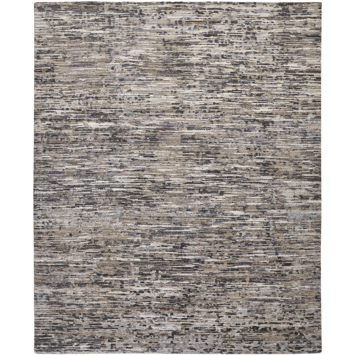 2 X 3 gray Blue And Silver Wool Abstract Hand Knotted Area Rug