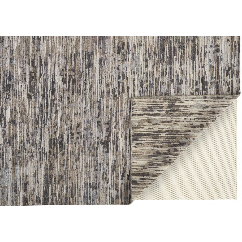 2 X 3 gray Blue And Silver Wool Abstract Hand Knotted Area Rug