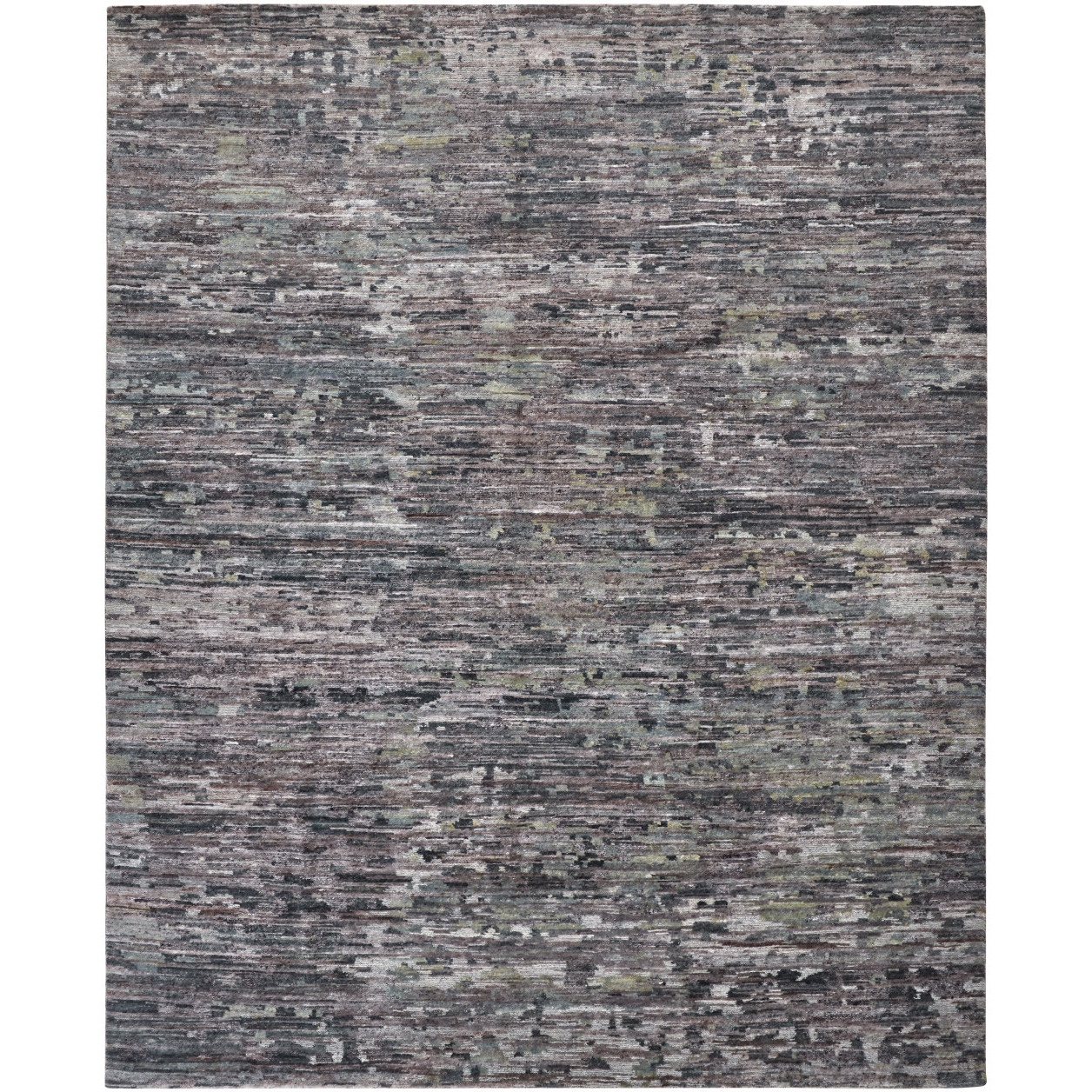 2 X 3 Blue And gray Wool Abstract Hand Knotted Area Rug