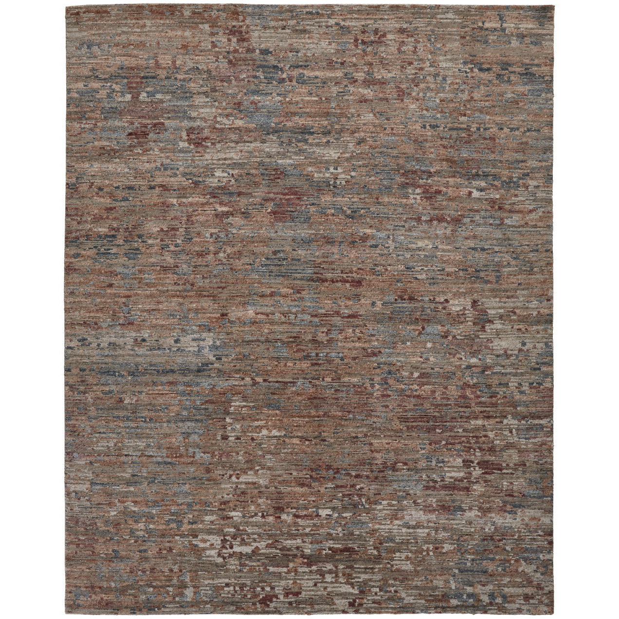 2 X 3 Red And Blue Wool Abstract Hand Knotted Area Rug