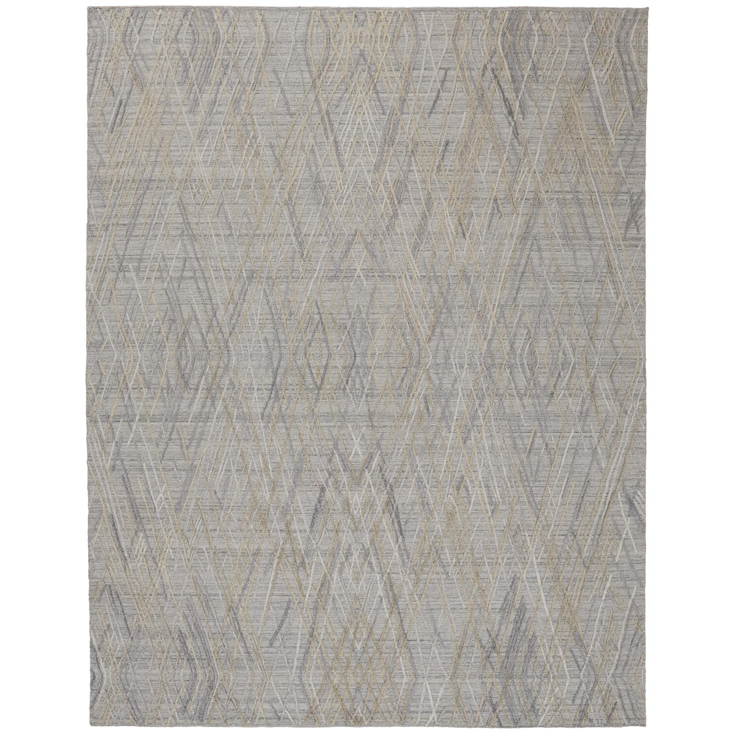 5 X 8 gray And Ivory Abstract Hand Woven Area Rug