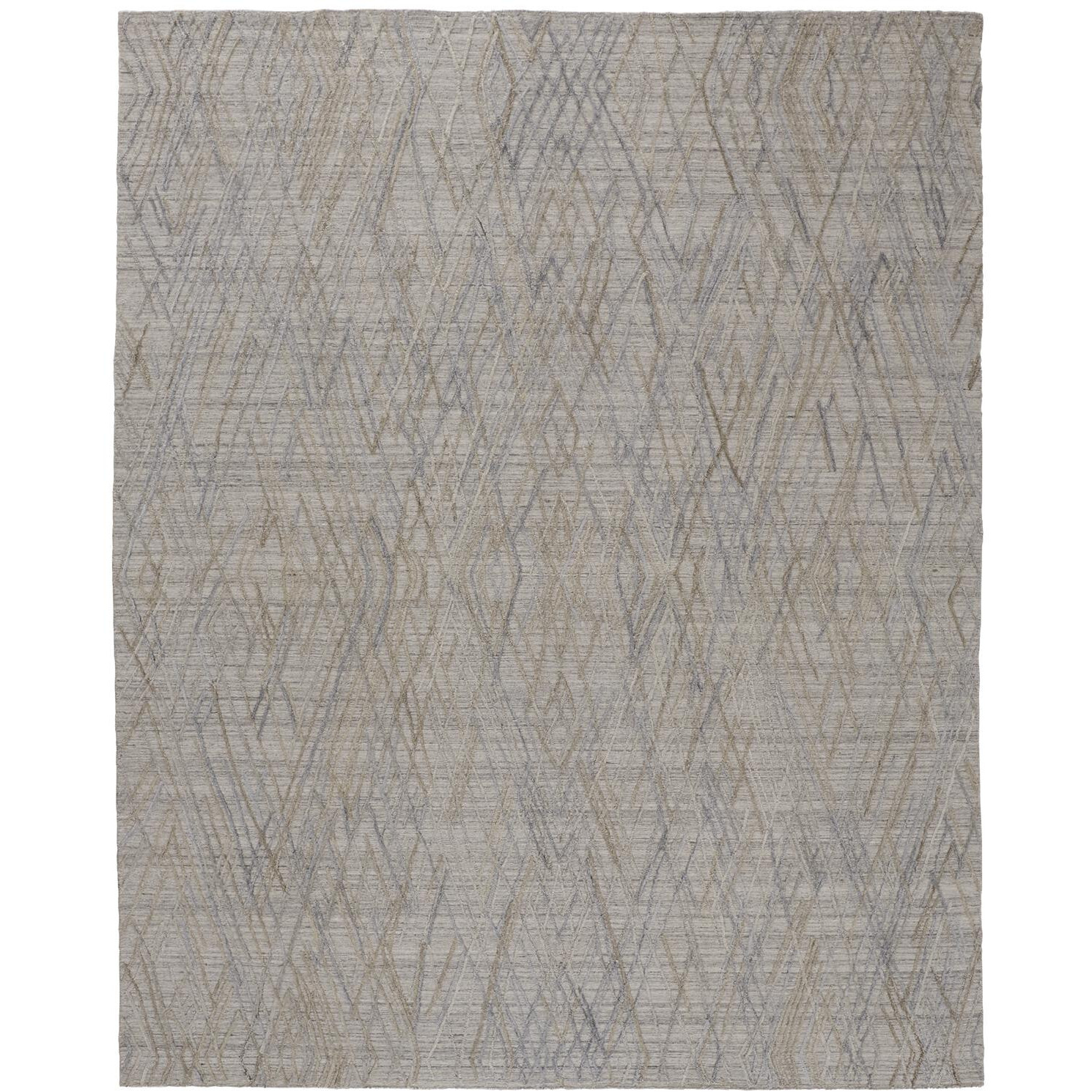 2 X 3 gray And Blue Abstract Hand Woven Area Rug