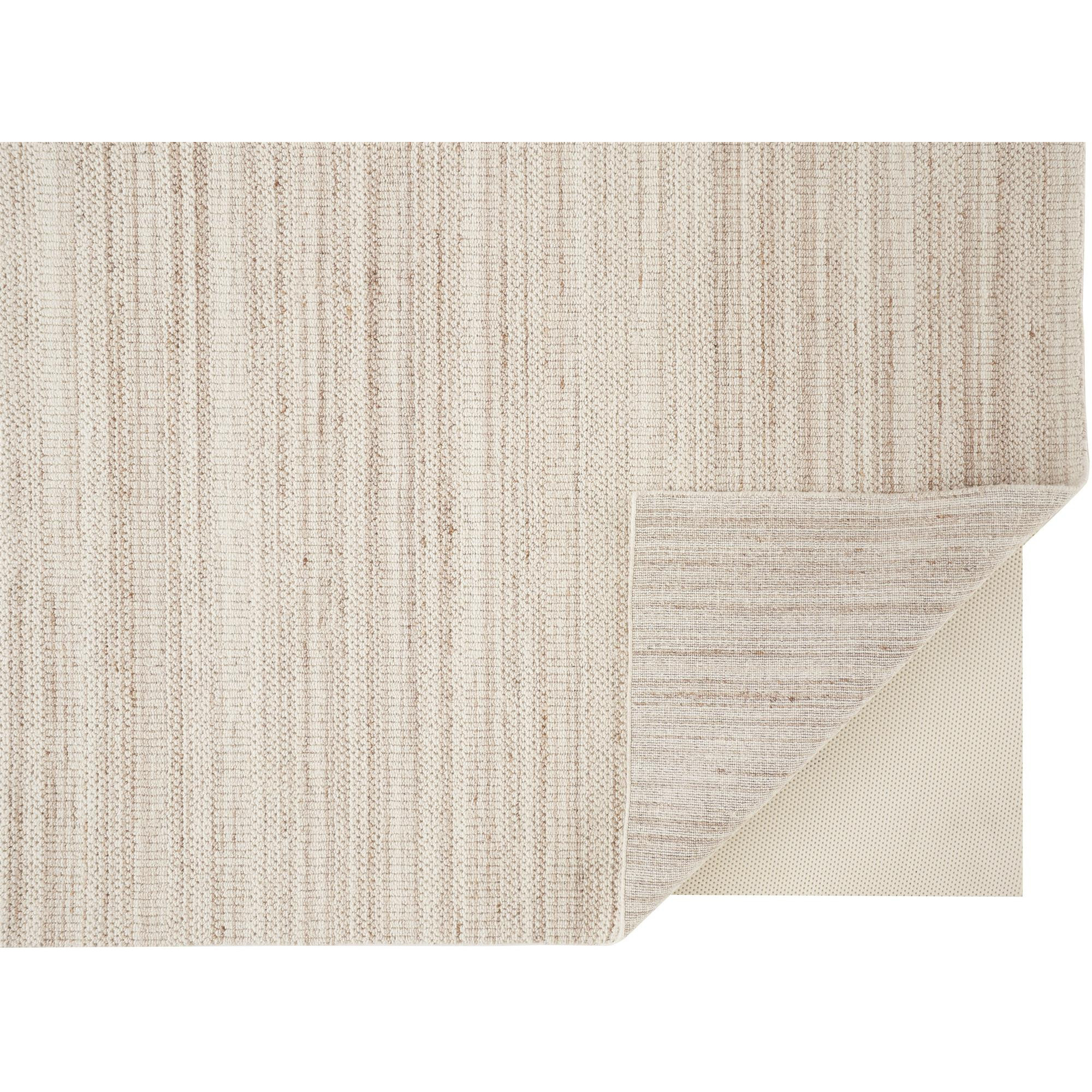 2 X 3 Ivory Wool Hand Woven Stain Resistant Area Rug