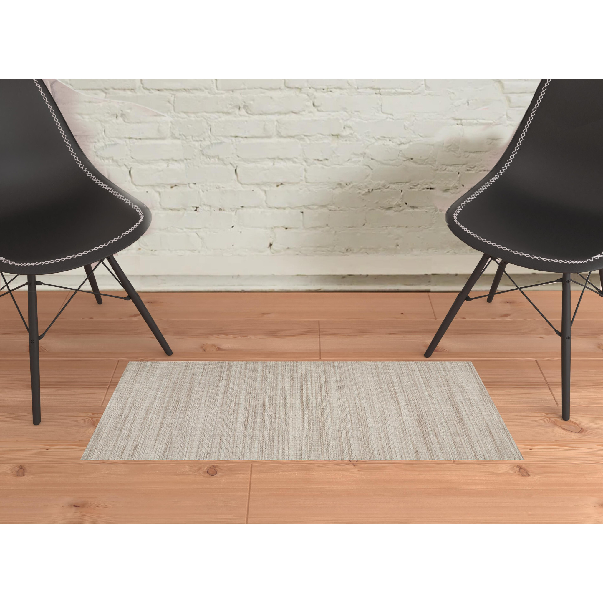 2 X 3 Ivory Wool Hand Woven Stain Resistant Area Rug