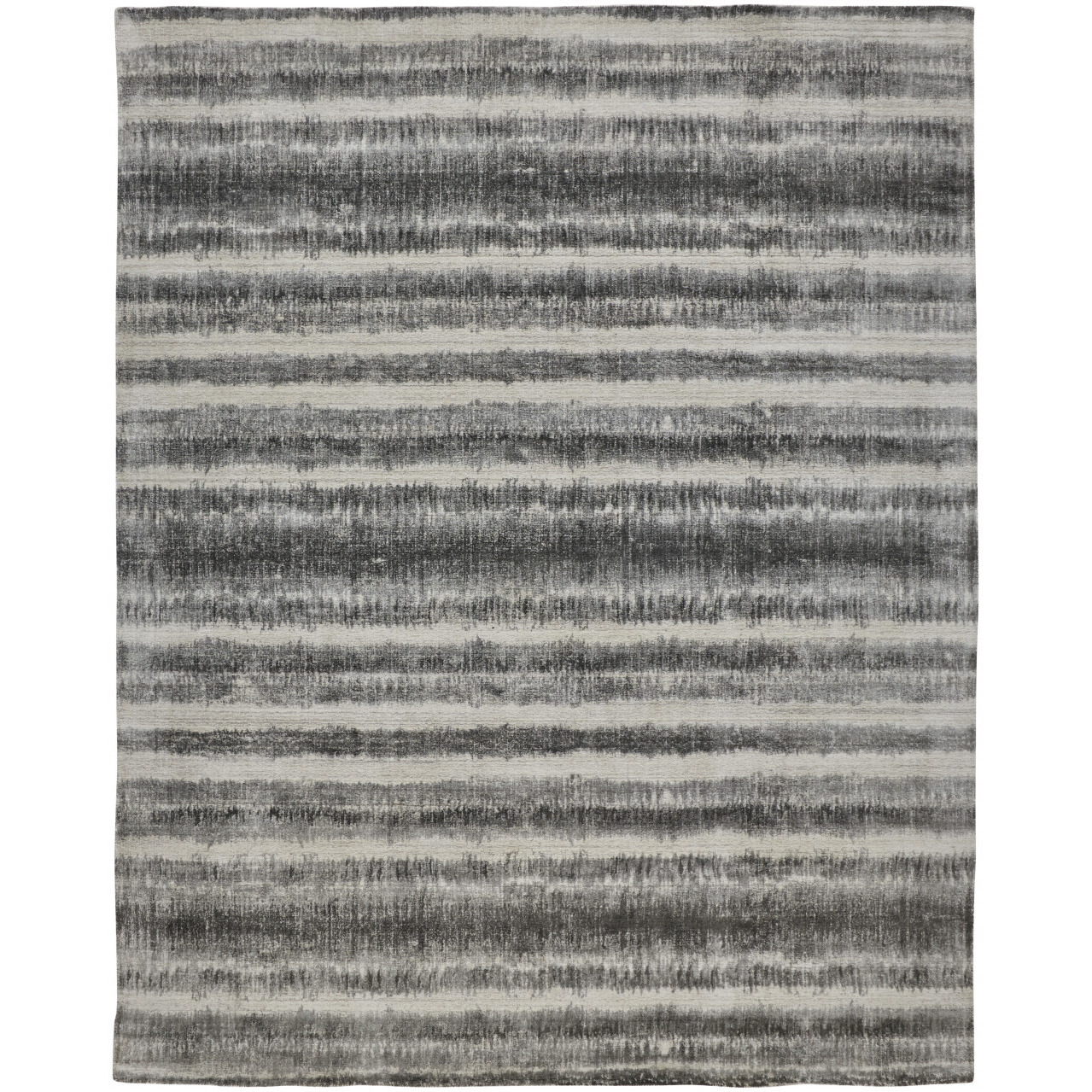 2 X 3 gray Ivory And Black Abstract Hand Woven Area Rug