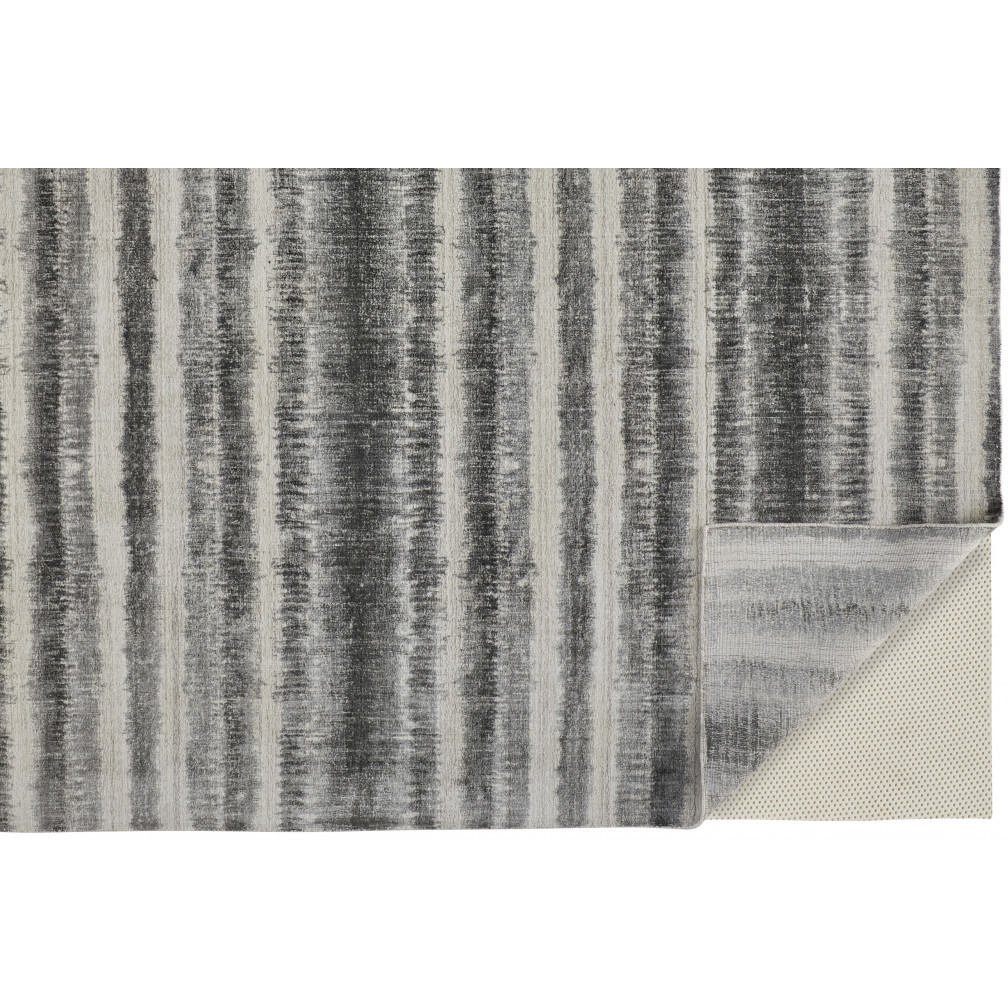 2 X 3 gray Ivory And Black Abstract Hand Woven Area Rug