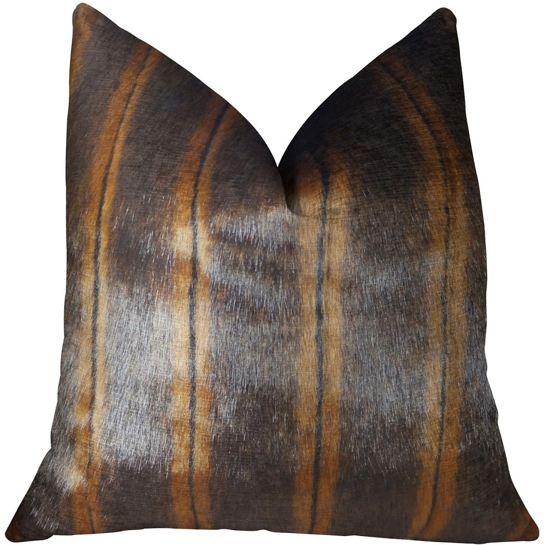 Plutus Fancy Brown Mink Handmade Throw Pillow, (26" x 26")