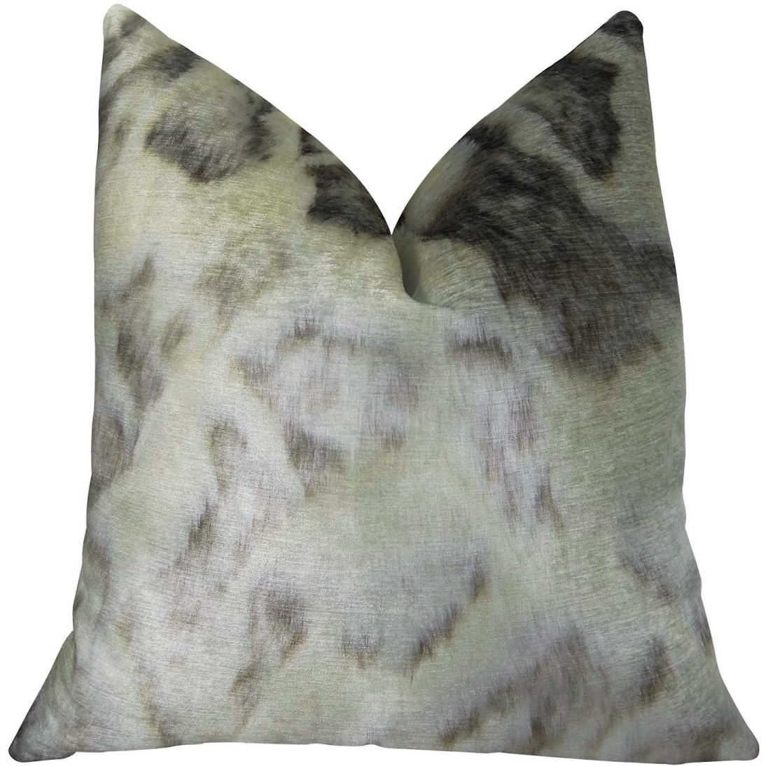 Plutus Ivory Rabbit Fur Handmade Throw Pillow, (Double sided  12" x 20")