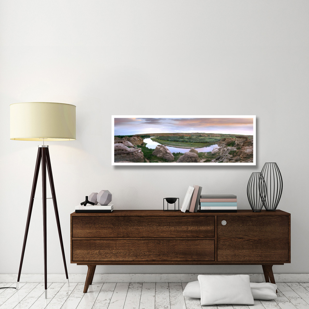 A bend in the Milk River, Writing-on-stone Provincial Park, Alberta, Canada-Paper Art-56&quotx20"