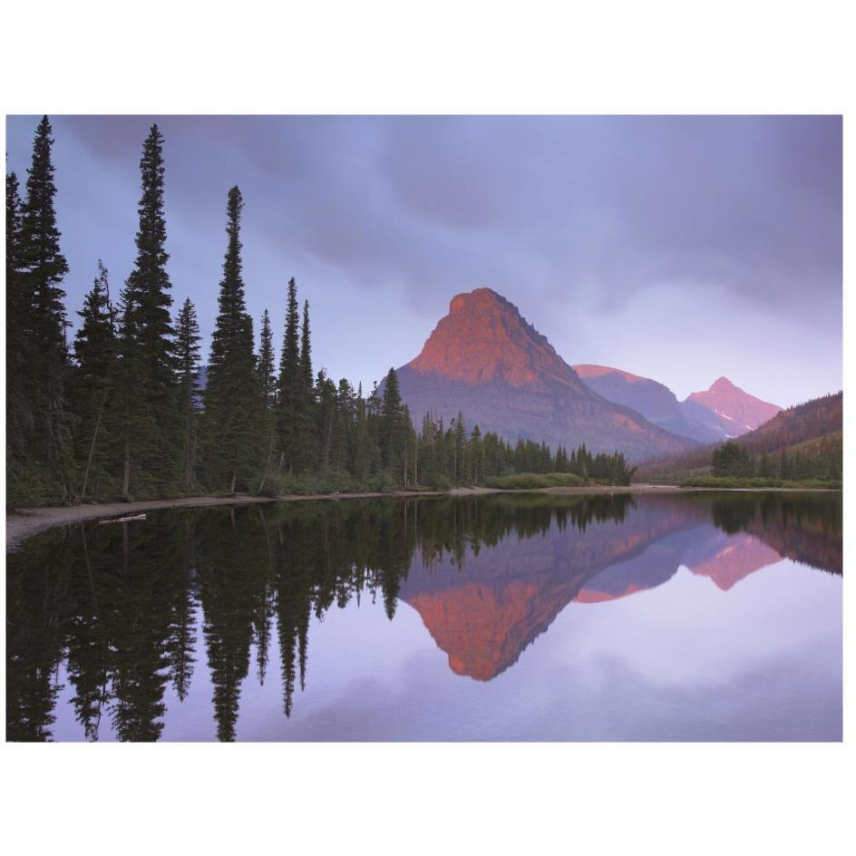 Mount Sinopah reflected in Two Medicine Lake, Glacier National Park, Montana-Paper Art-26&quotx20"