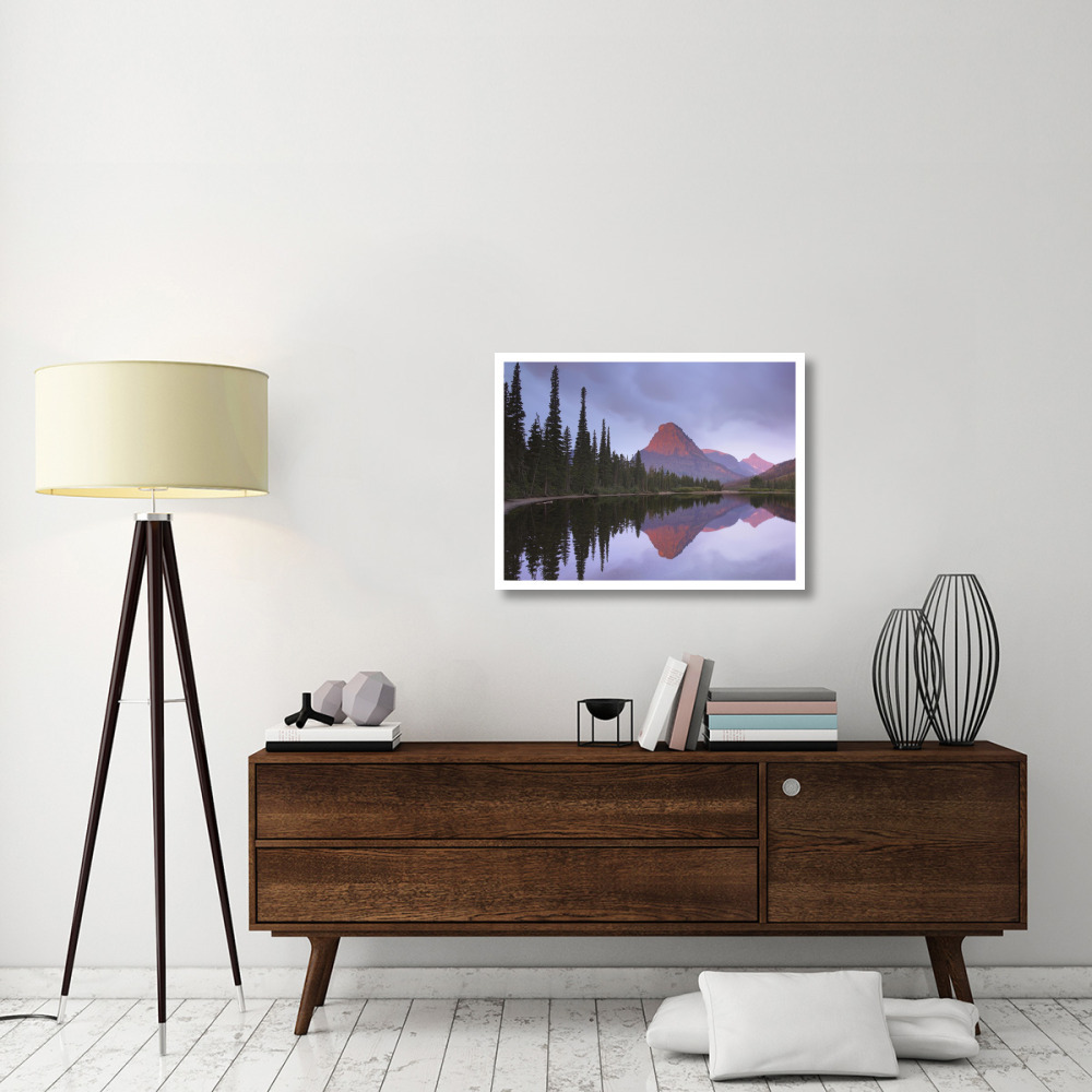 Mount Sinopah reflected in Two Medicine Lake, Glacier National Park, Montana-Paper Art-34&quotx26"