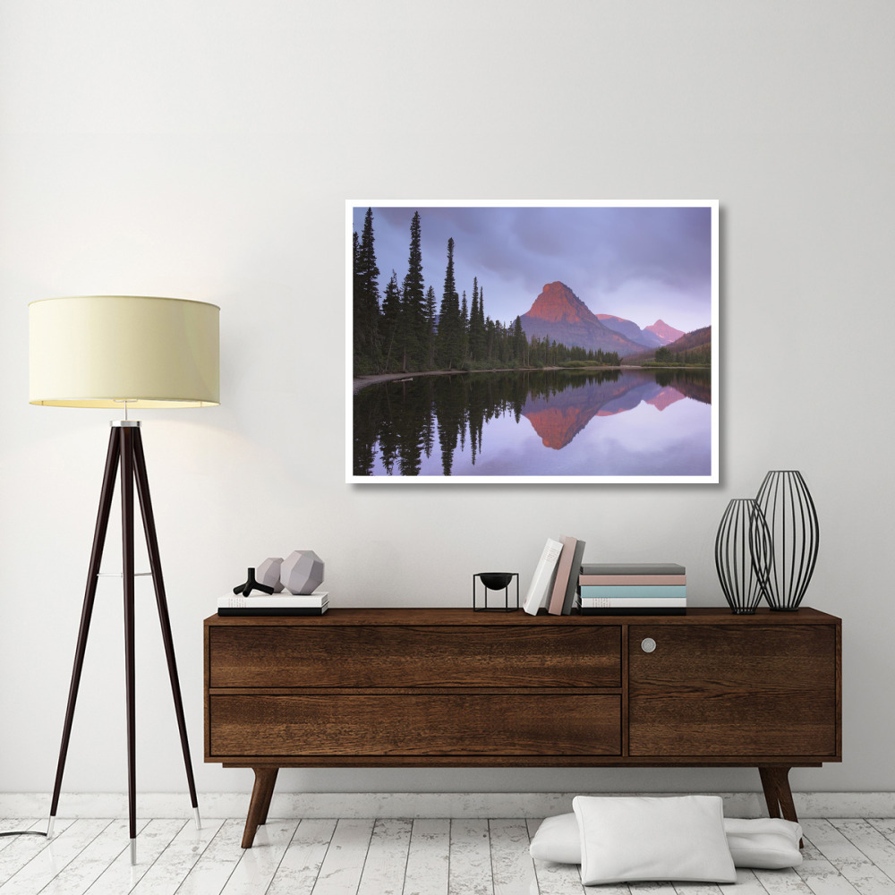 Mount Sinopah reflected in Two Medicine Lake, Glacier National Park, Montana-Paper Art-50&quotx38"