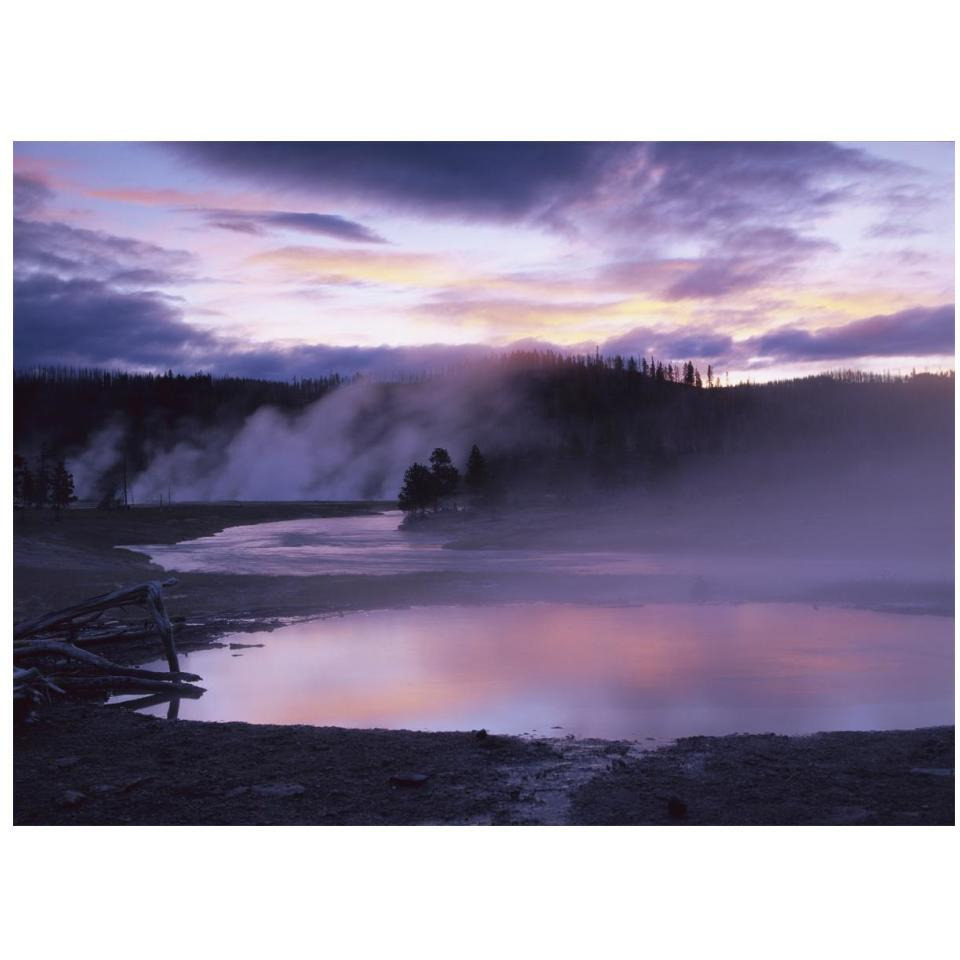 Steaming hot springs, Midway Geyser Basin, Yellowstone National Park, Wyoming-Paper Art-18&quotx14"