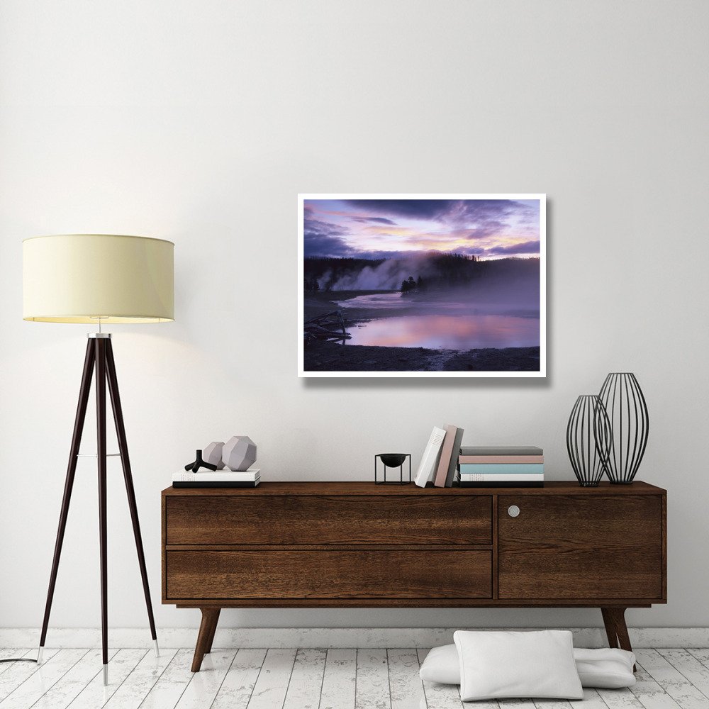 Steaming hot springs, Midway Geyser Basin, Yellowstone National Park, Wyoming-Paper Art-42&quotx32"