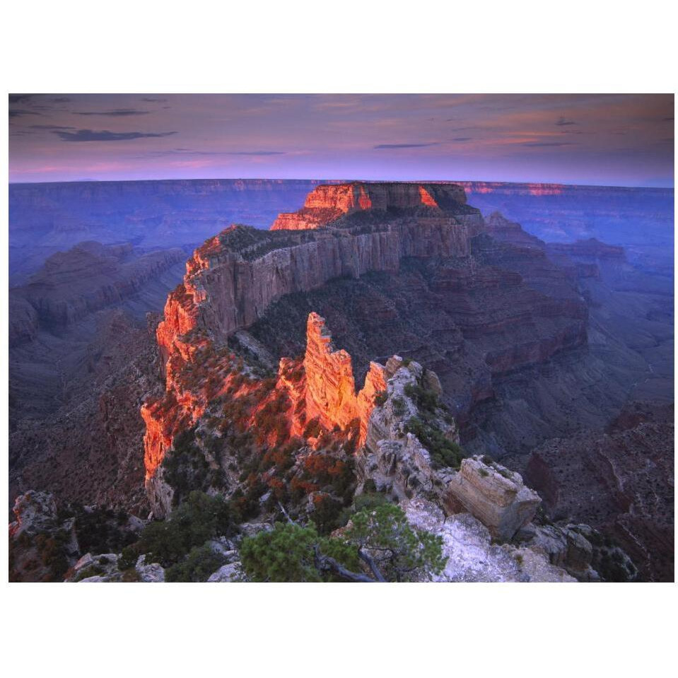 Wotans Throne at sunrise from Cape Royal, Grand Canyon National Park, Arizona-Paper Art-18&quotx14"