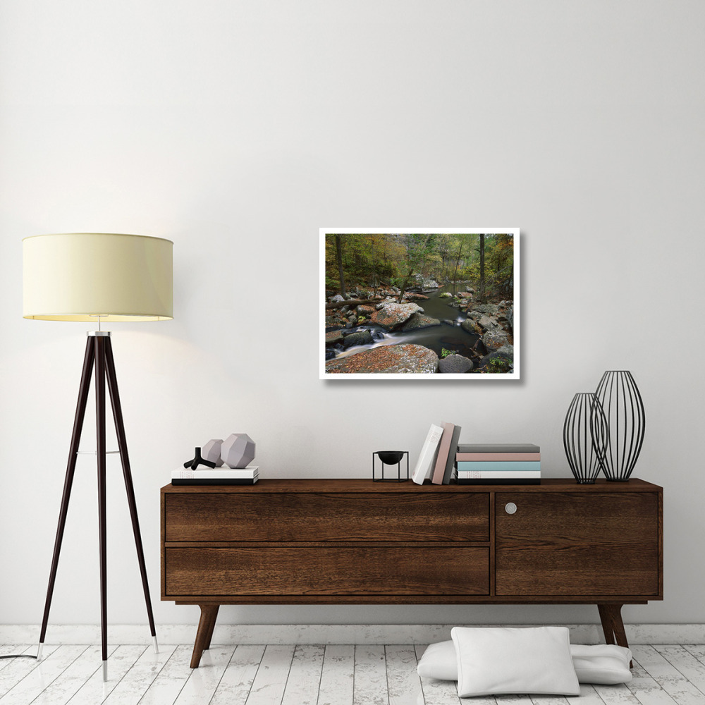 Cedar Creek flowing through deciduous forest, Petit Jean State Park, Arkansas-Paper Art-34&quotx26"