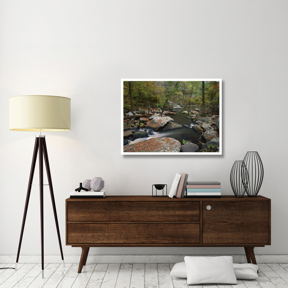 Cedar Creek flowing through deciduous forest, Petit Jean State Park, Arkansas-Paper Art-42&quotx32"