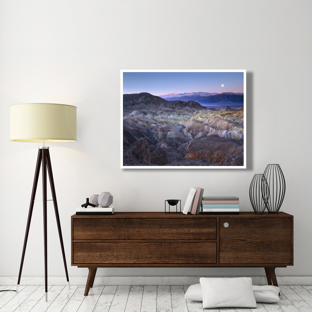 Full moon rising over Zabriskie Point, Death Valley National Park, California-Paper Art-50&quotx38"