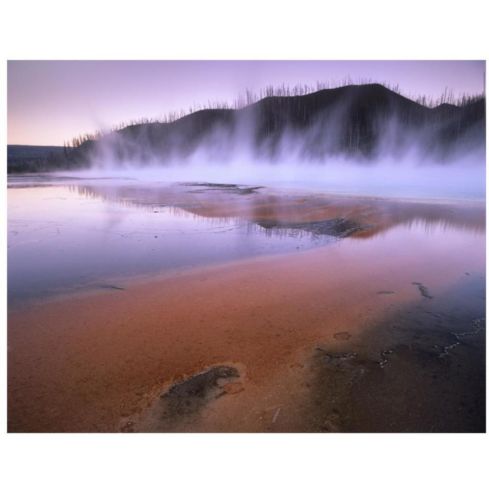 Steaming hot springs at Lower Geyser Basin, Yellowstone National Park, Wyoming-Paper Art-34&quotx26"