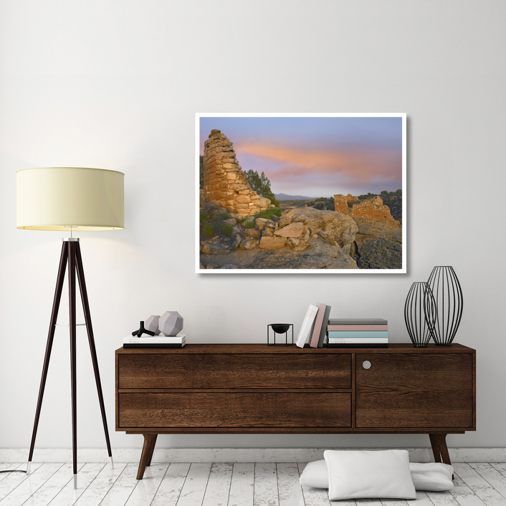 Stronghold House with Sleeping Ute Mountain, Hovenweep National Monument, Utah-Paper Art-50&quotx38"