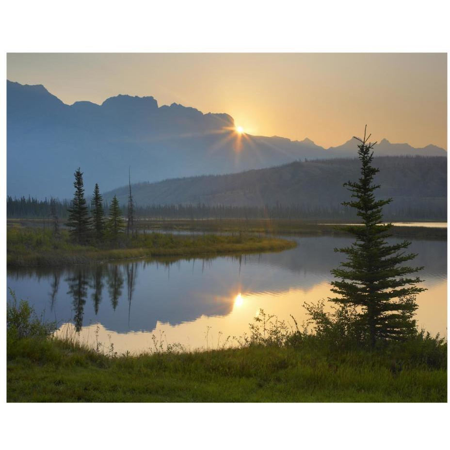 Sunset over Miette Range and Talbot Lake, Jasper National Park, Alberta, Canada-Paper Art-22&quotx18"
