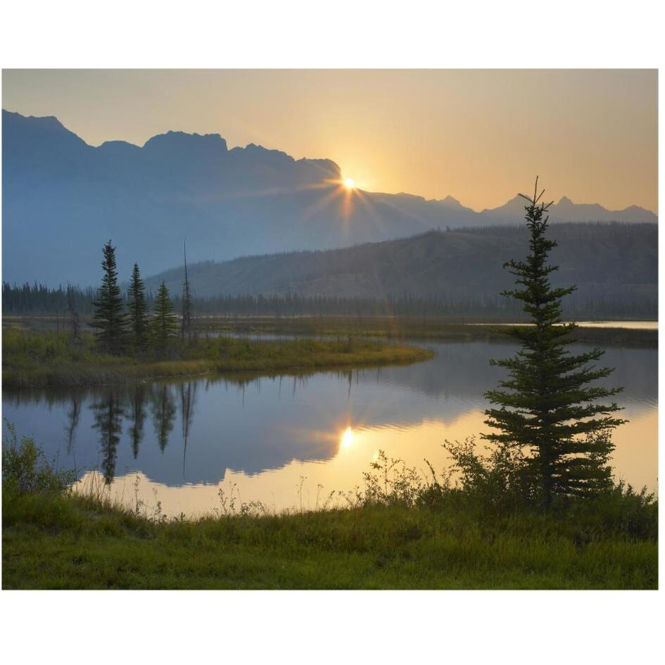 Sunset over Miette Range and Talbot Lake, Jasper National Park, Alberta, Canada-Paper Art-30&quotx24"