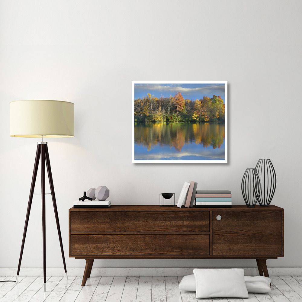 Deciduous forest in autumn along Price Lake, Blue Ridge Parkway, North Carolina-Paper Art-38&quotx32.6"
