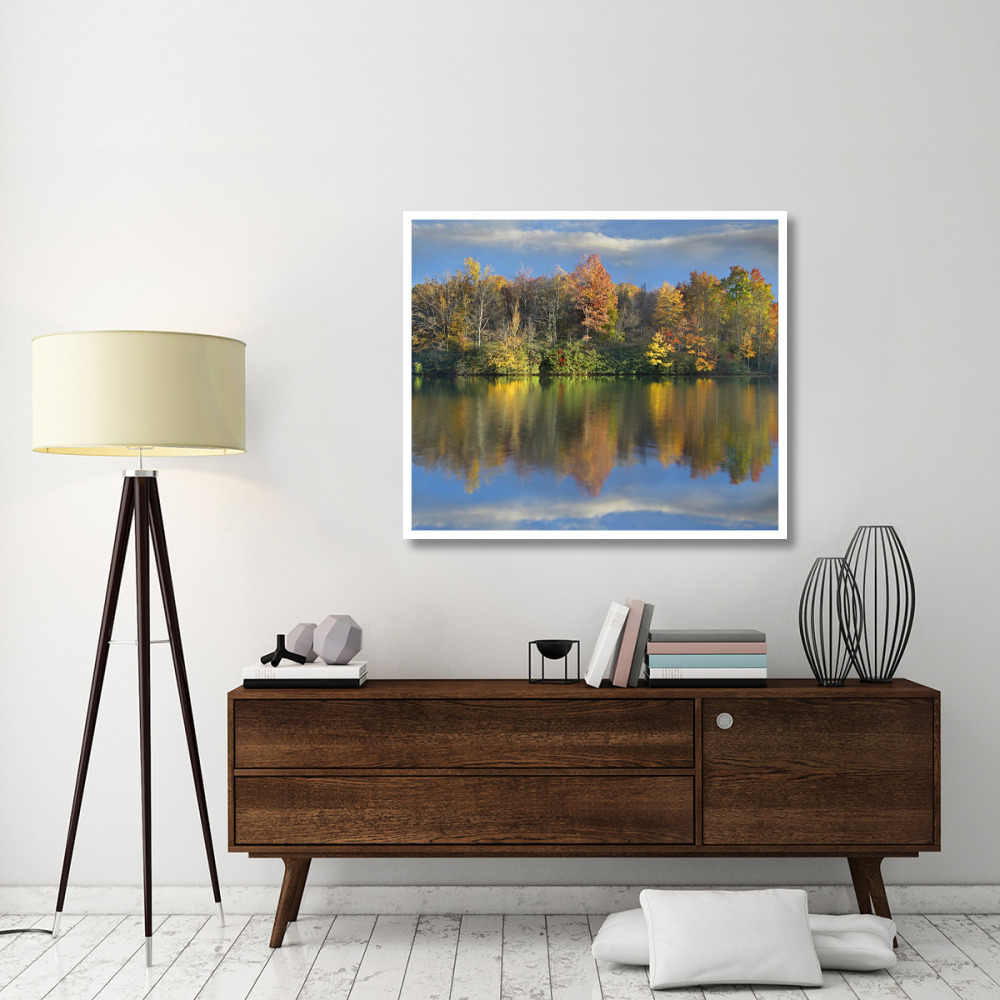 Deciduous forest in autumn along Price Lake, Blue Ridge Parkway, North Carolina-Paper Art-46&quotx39.4"