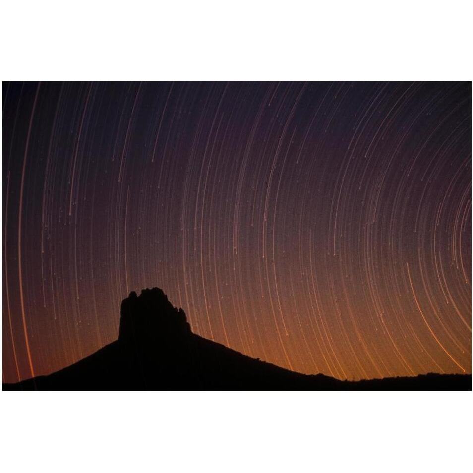 Startrails over Shiprock in the four corners region of the Southwest, New Mexico-Paper Art-38&quotx26"