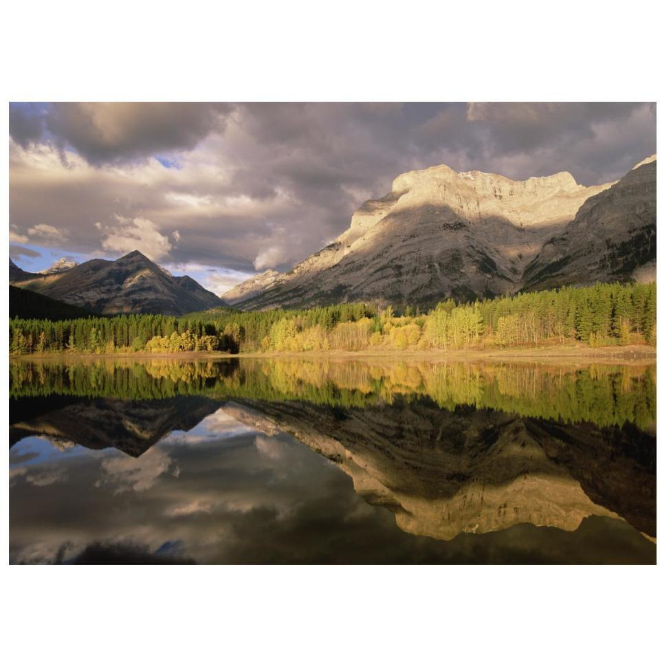 Fortress Mountain and Mt Kidd at Wedge Pond, Kananaskis Country, Alberta, Canada-Paper Art-18&quotx14"