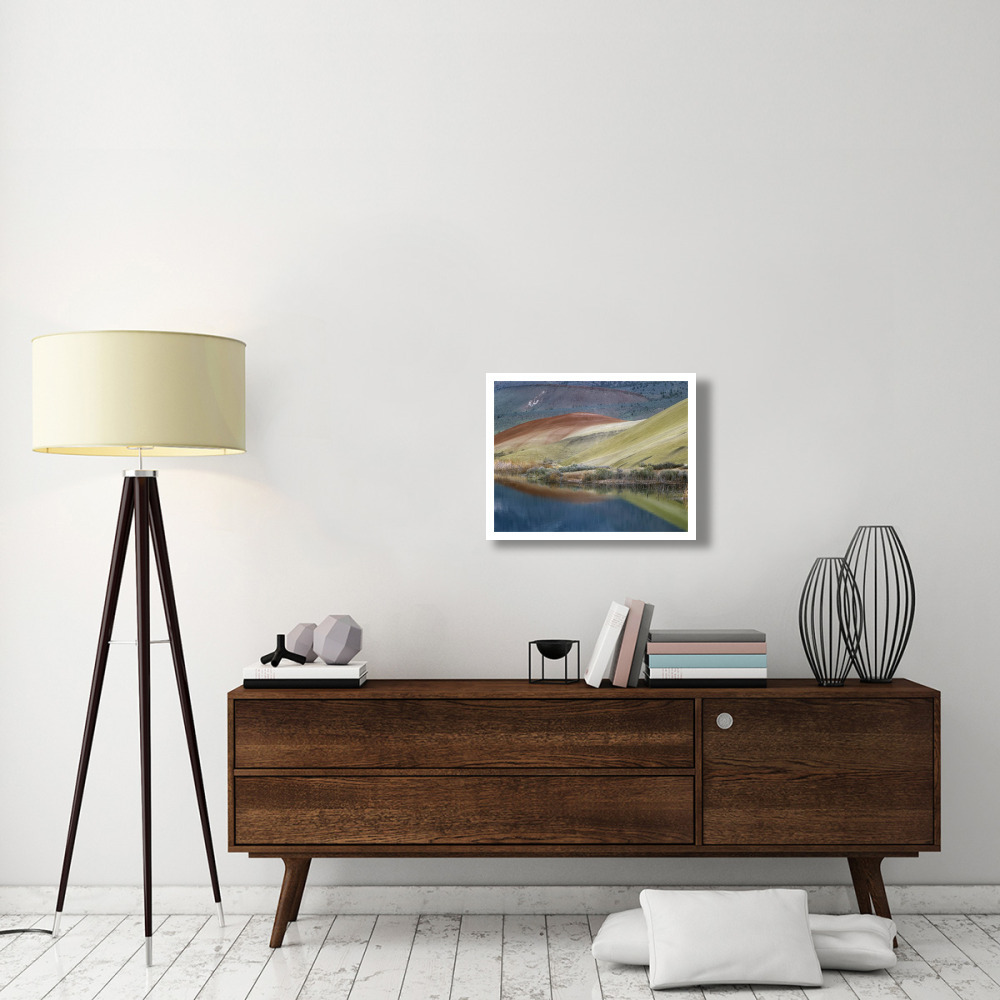 Painted Hills reflected in water, John Day Fossil Beds National Monument, Oregon-Paper Art-26&quotx20"