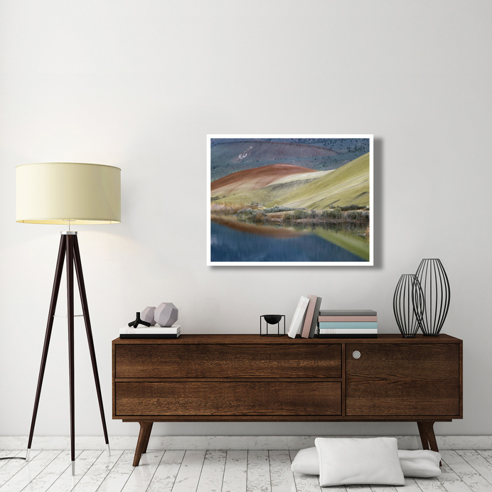 Painted Hills reflected in water, John Day Fossil Beds National Monument, Oregon-Paper Art-42&quotx32"