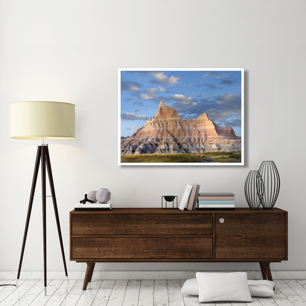 Sandstone striations and erosional features, Badlands National Park, South Dakota-Paper Art-50&quotx38"