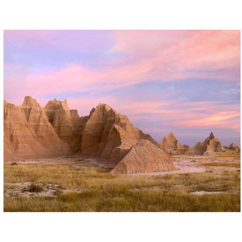 Sandstone striations and erosional features, Badlands National Park, South Dakota-Paper Art-34&quotx26"