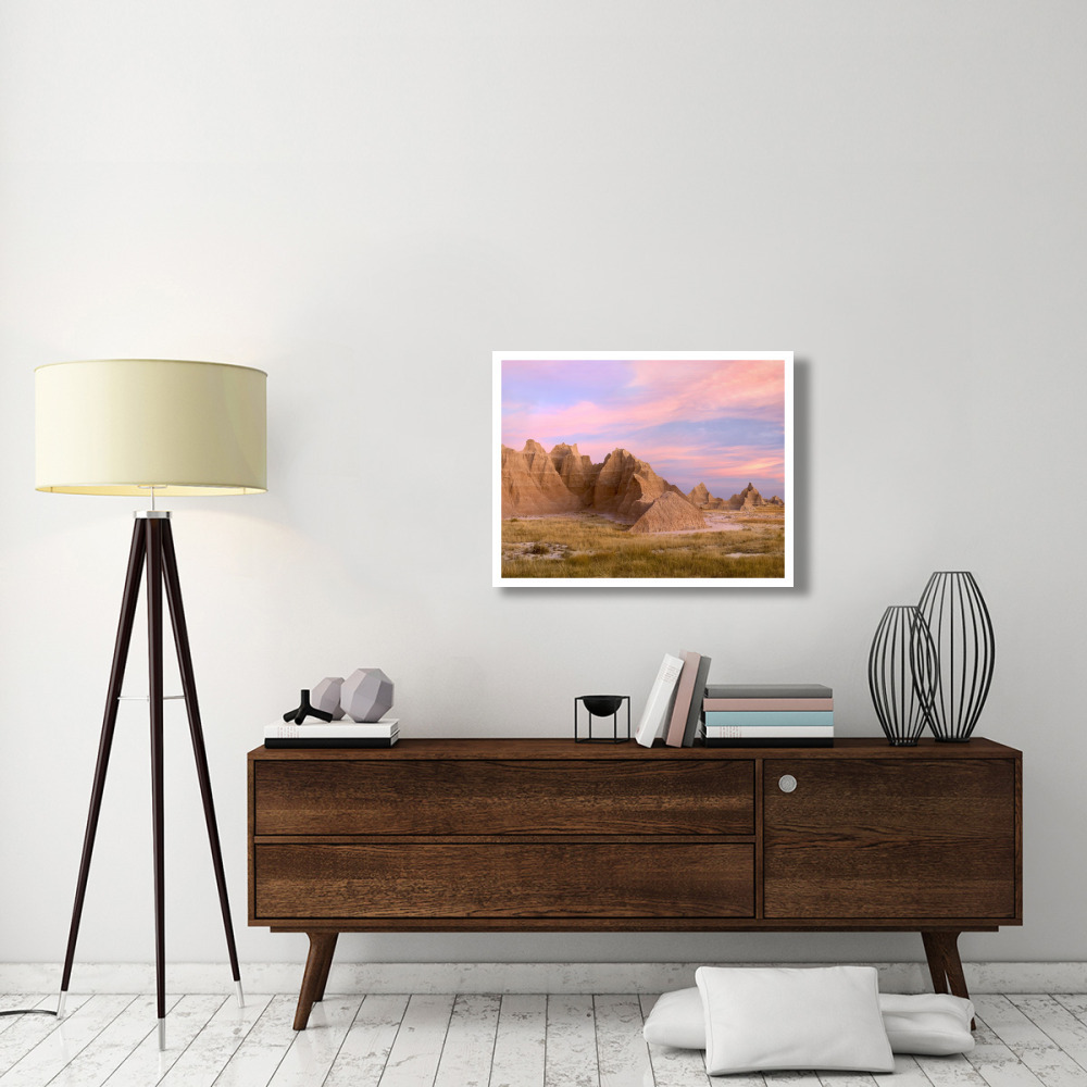 Sandstone striations and erosional features, Badlands National Park, South Dakota-Paper Art-34&quotx26"
