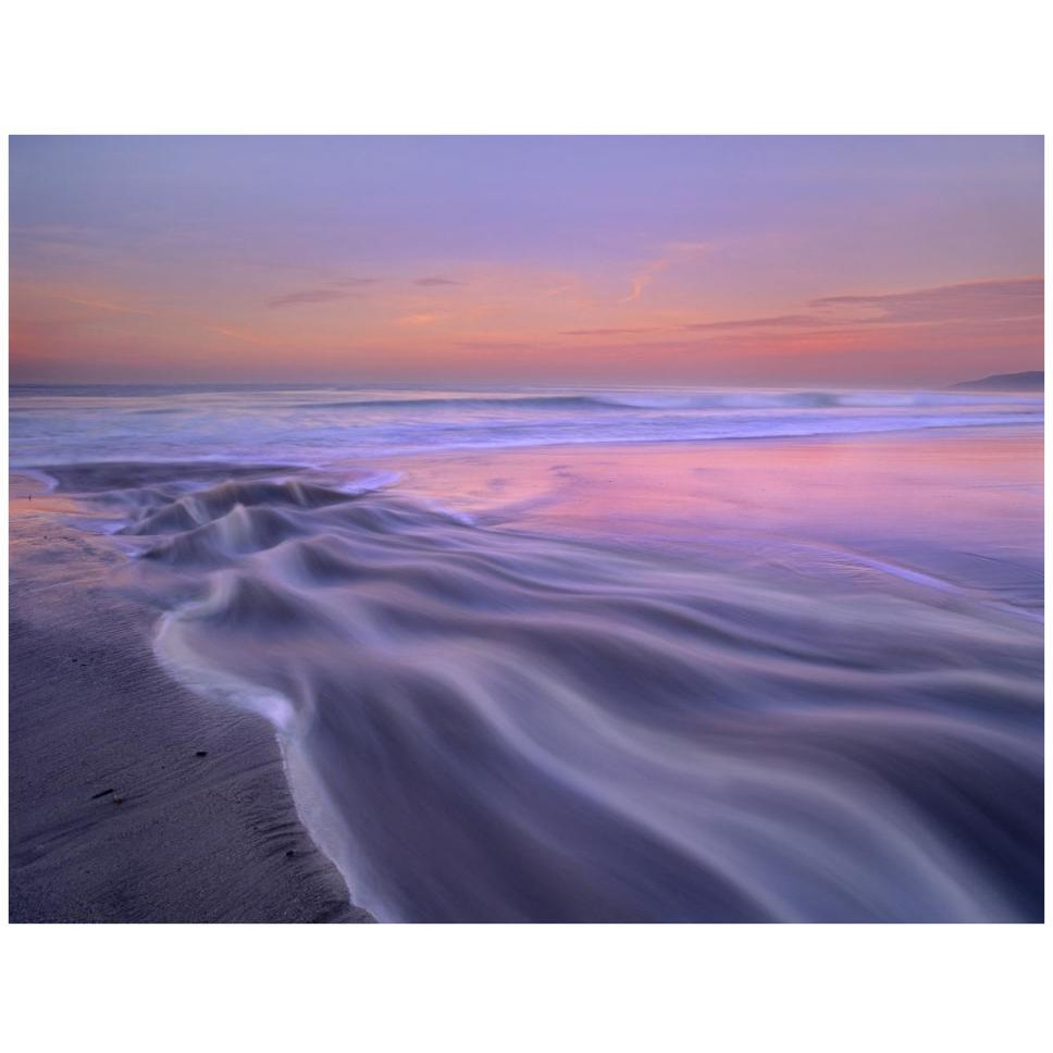 Fresh water stream flowing into the Pacific Ocean, Zuma Beach, Malibu, California-Paper Art-42&quotx32"