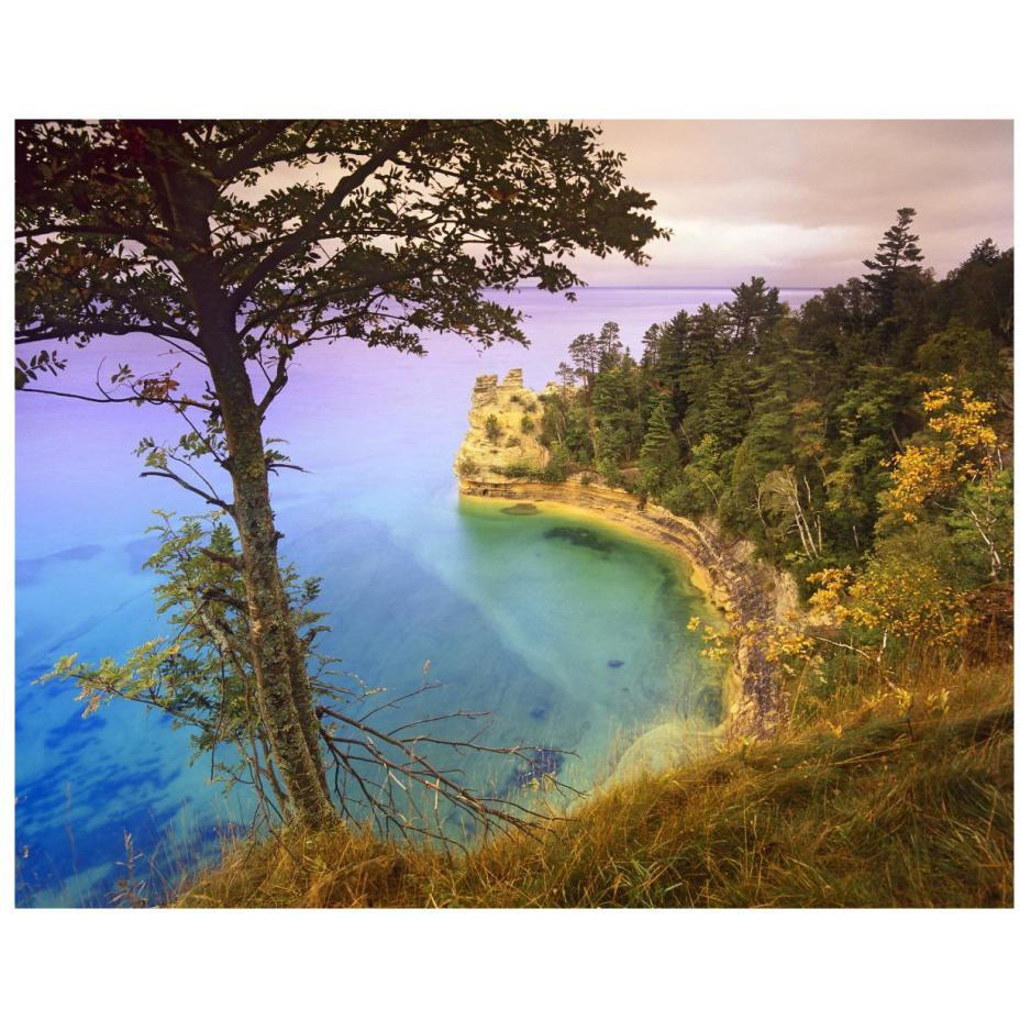 Castle Rock overlooking Lake Superior, Pictured Rocks National Lakeshore, Michigan-Paper Art-22&quotx18"