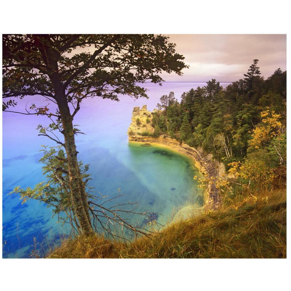 Castle Rock overlooking Lake Superior, Pictured Rocks National Lakeshore, Michigan-Paper Art-26&quotx22"