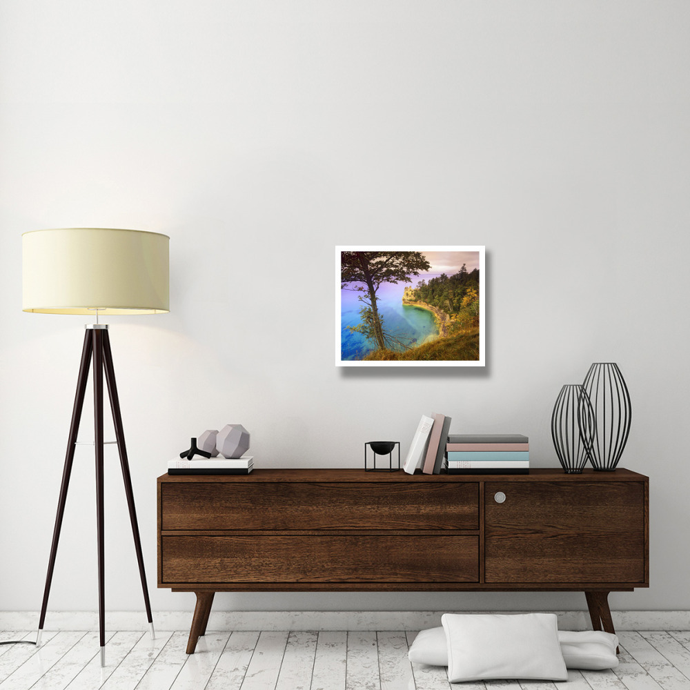 Castle Rock overlooking Lake Superior, Pictured Rocks National Lakeshore, Michigan-Paper Art-26&quotx22"
