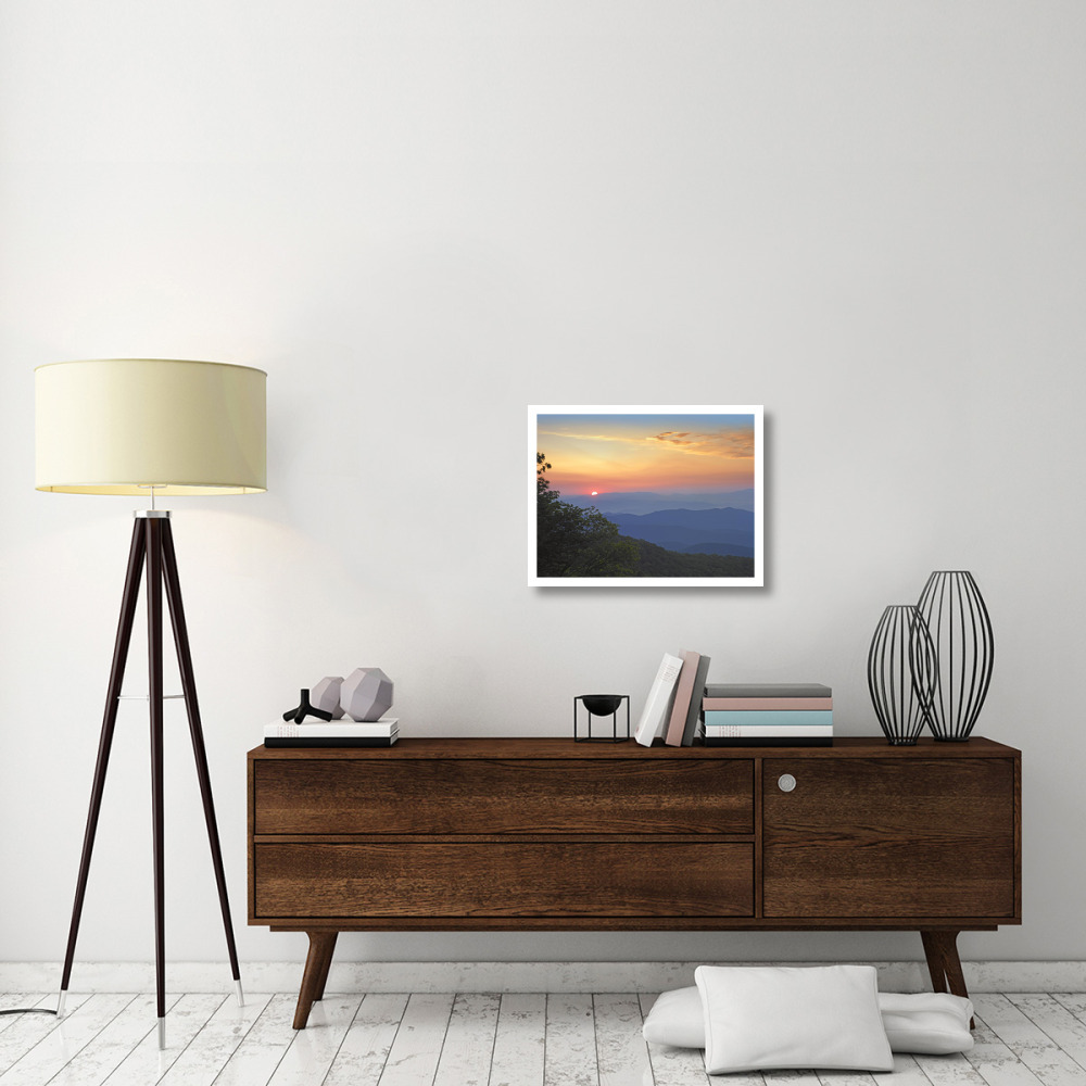 Sunset over the Pisgah National Forest from the Blue Ridge Parkway, North Carolina-Paper Art-26&quotx20"