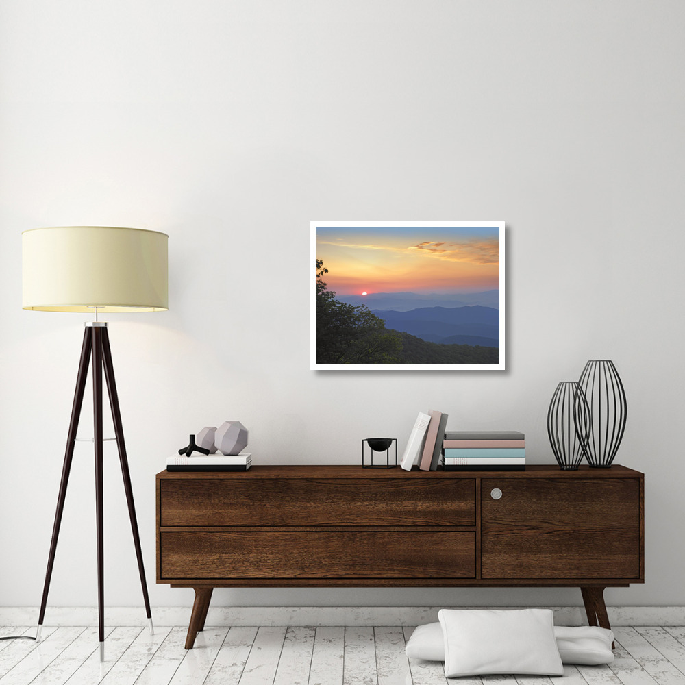 Sunset over the Pisgah National Forest from the Blue Ridge Parkway, North Carolina-Paper Art-34&quotx26"