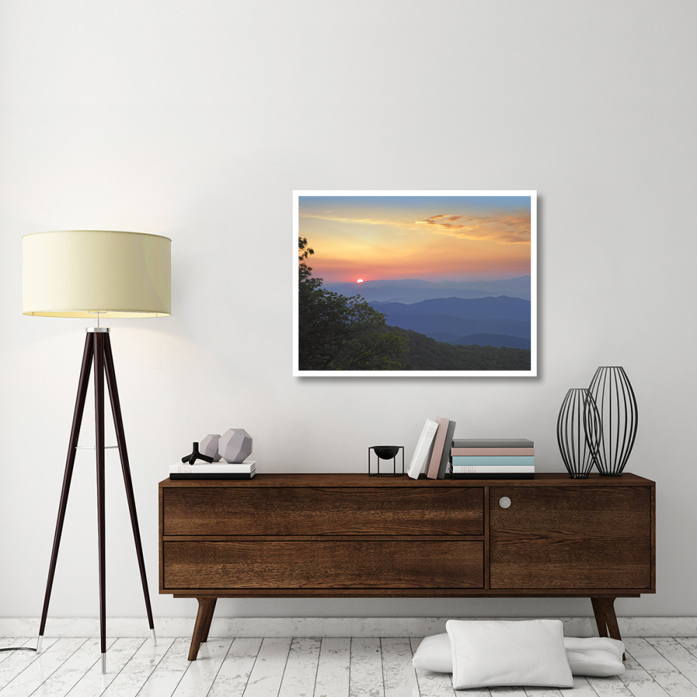 Sunset over the Pisgah National Forest from the Blue Ridge Parkway, North Carolina-Paper Art-42&quotx32"