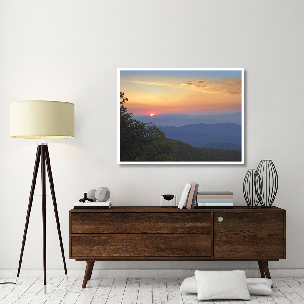 Sunset over the Pisgah National Forest from the Blue Ridge Parkway, North Carolina-Paper Art-50&quotx38"