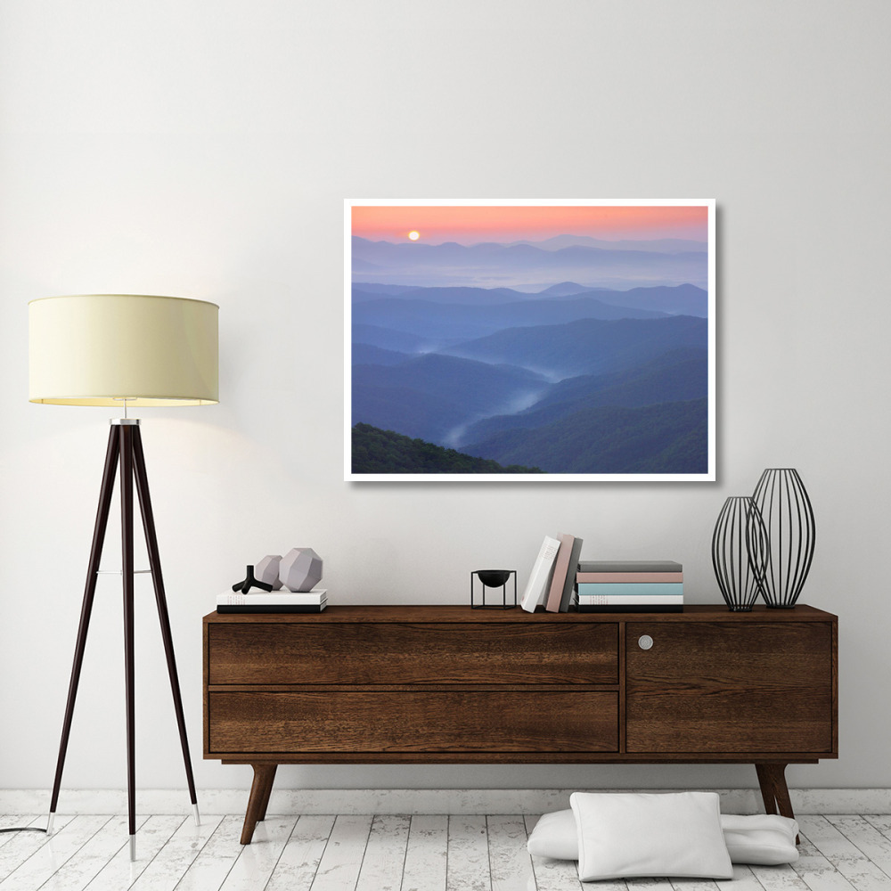 Sunset over the Pisgah National Forest from the Blue Ridge Parkway, North Carolina-Paper Art-50&quotx38"