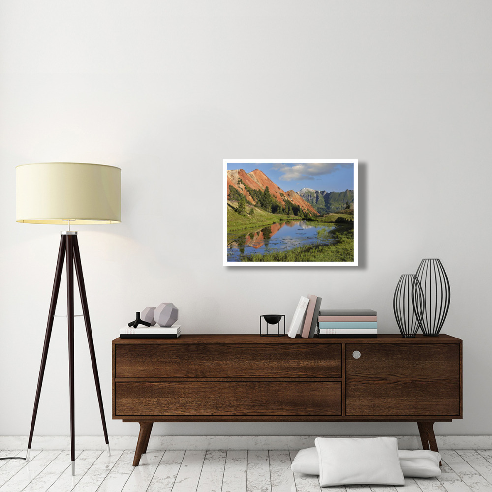 Red Mountain gets its color from iron ore in the rock, Gray Copper Gulch, Colorado-Paper Art-34&quotx26"