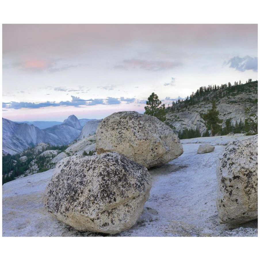 Granite boulders and Half Dome at Olmsted Point, Yosemite National Park, California-Paper Art-18&quotx15.28"