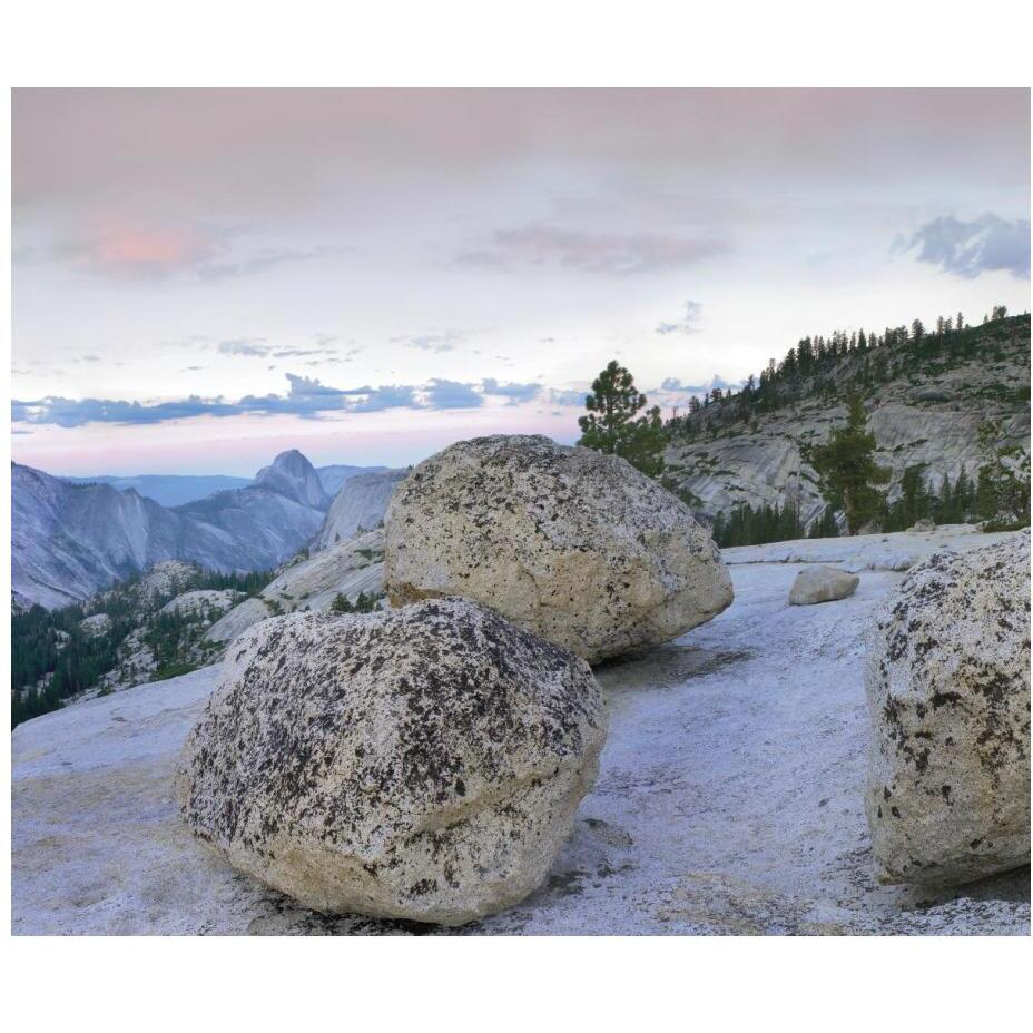 Granite boulders and Half Dome at Olmsted Point, Yosemite National Park, California-Paper Art-24&quotx20.26"