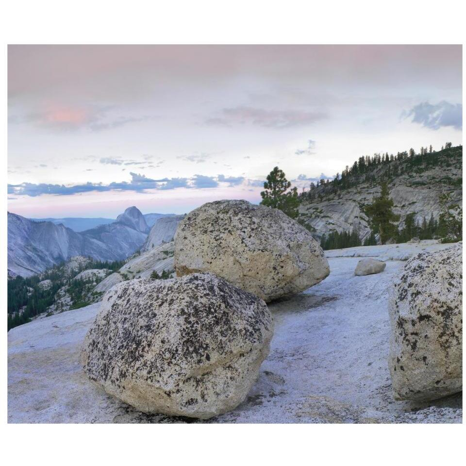 Granite boulders and Half Dome at Olmsted Point, Yosemite National Park, California-Paper Art-32&quotx26.9"