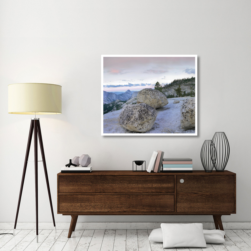 Granite boulders and Half Dome at Olmsted Point, Yosemite National Park, California-Paper Art-46&quotx38.52"