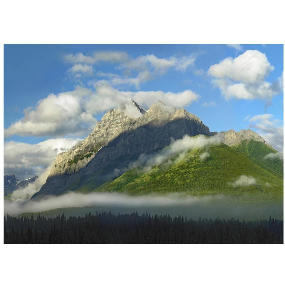 Mt Kidd with slopes covered in coniferous forest, Kananaskis Country, Alberta, Canada-Paper Art-18&quotx14"